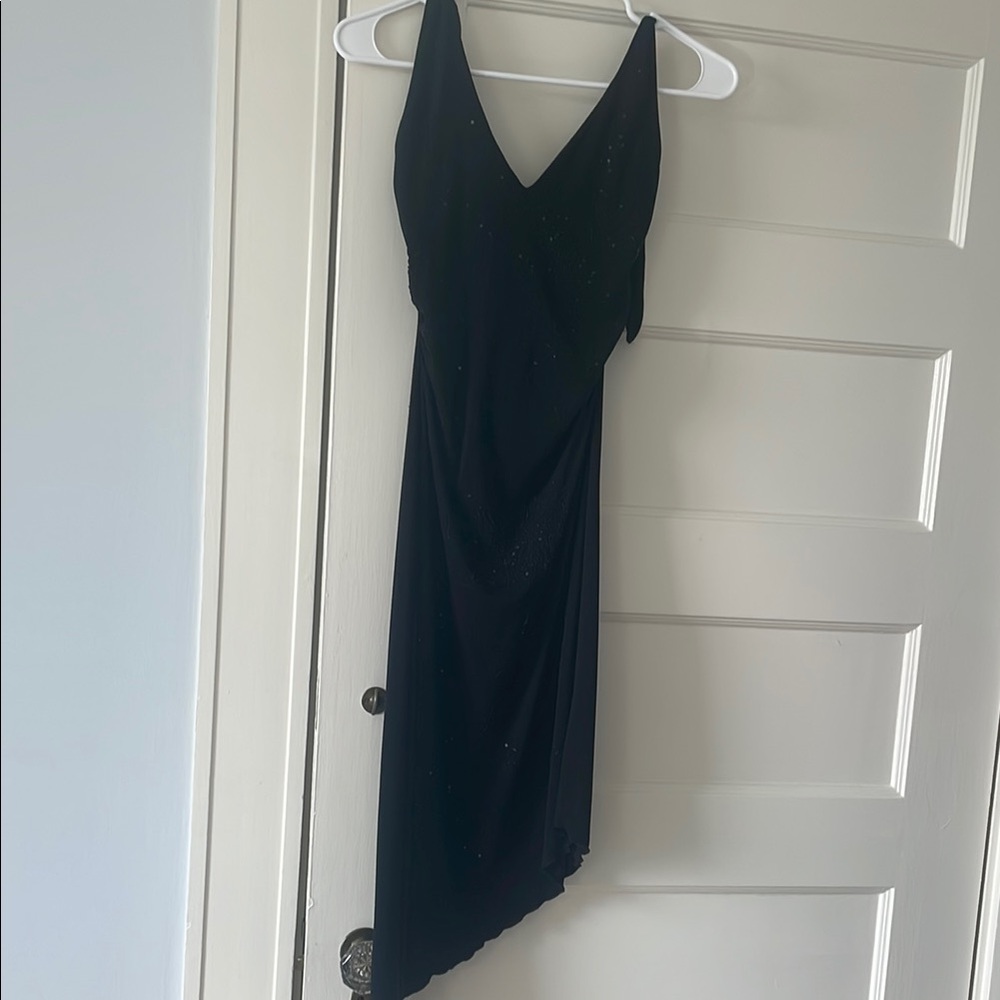 Charlotte Russe Black Asymmetrical Halter Dress